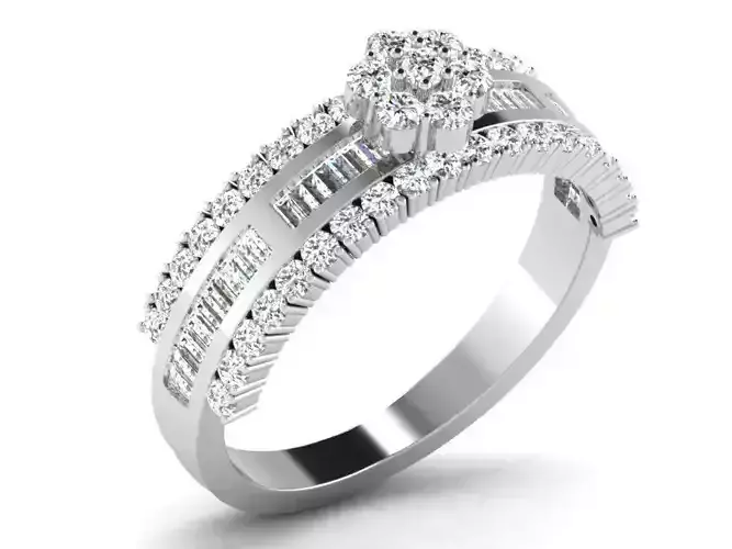 Light Weight White Gold Diamond Ring DR-6473