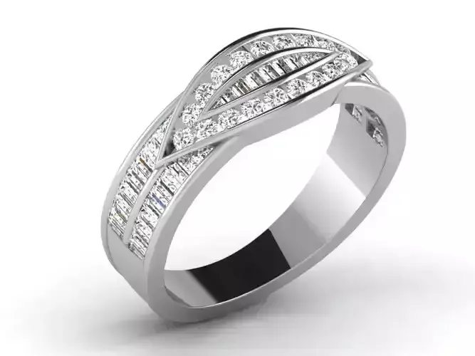 Light Weight White Gold Diamond Ring DR-6476