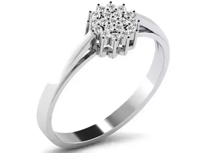 Light Weight White Gold Diamond Ring DR-6487