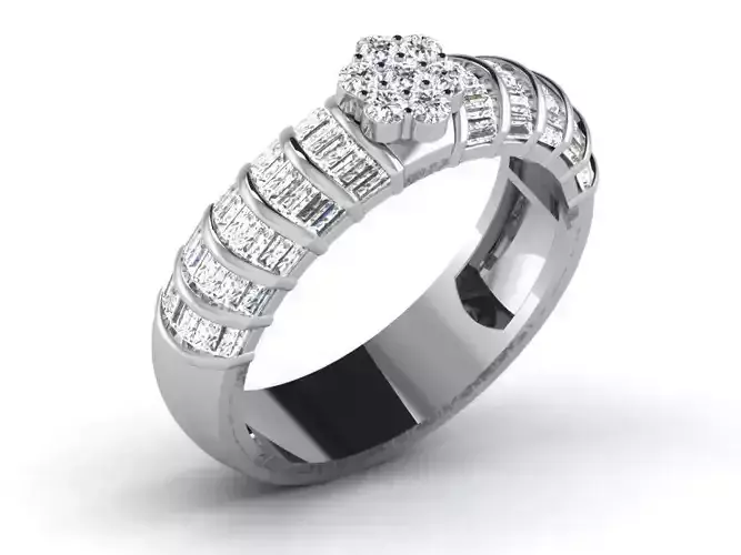 Light Weight White Gold Diamond Ring DR-6497