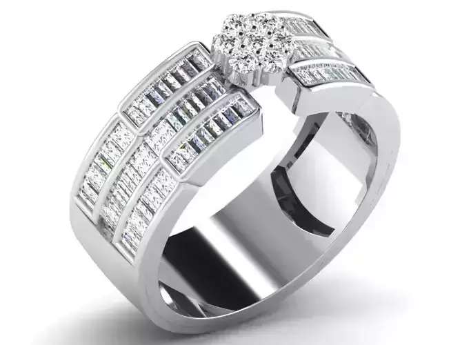 Light Weight White Gold Diamond Ring DR-6501
