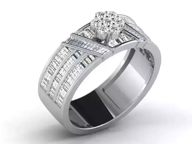 Light Weight White Gold Diamond Ring DR-6503