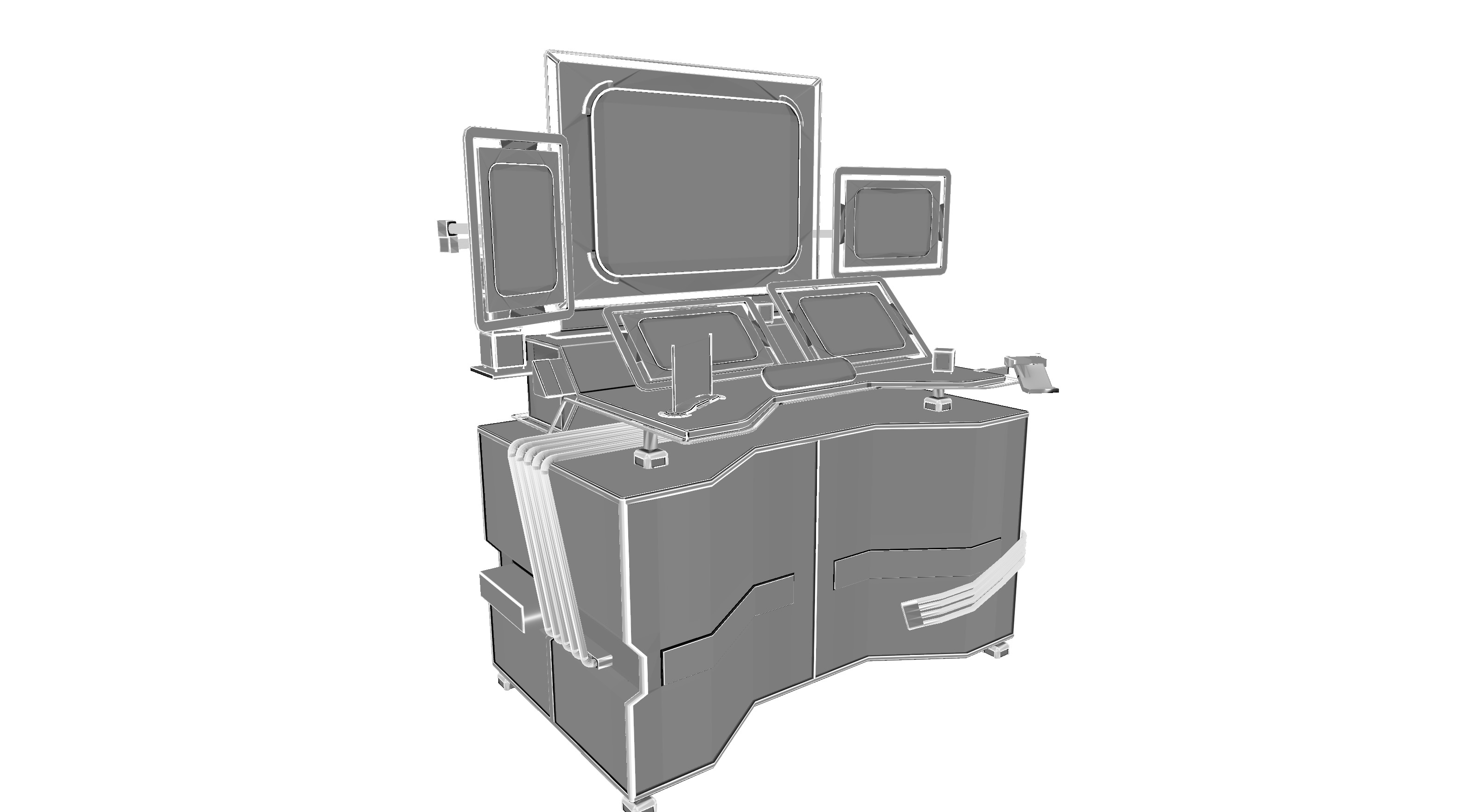 Cyberpunk rusty table Low-poly 3D model_28