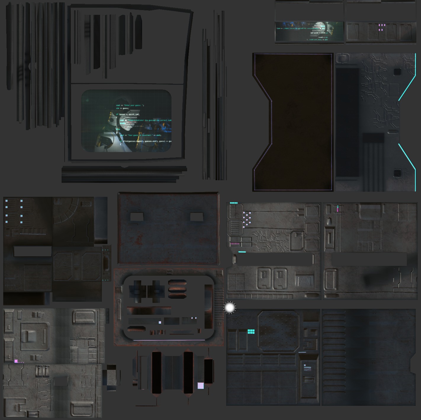 Cyberpunk rusty table Low-poly 3D model_31