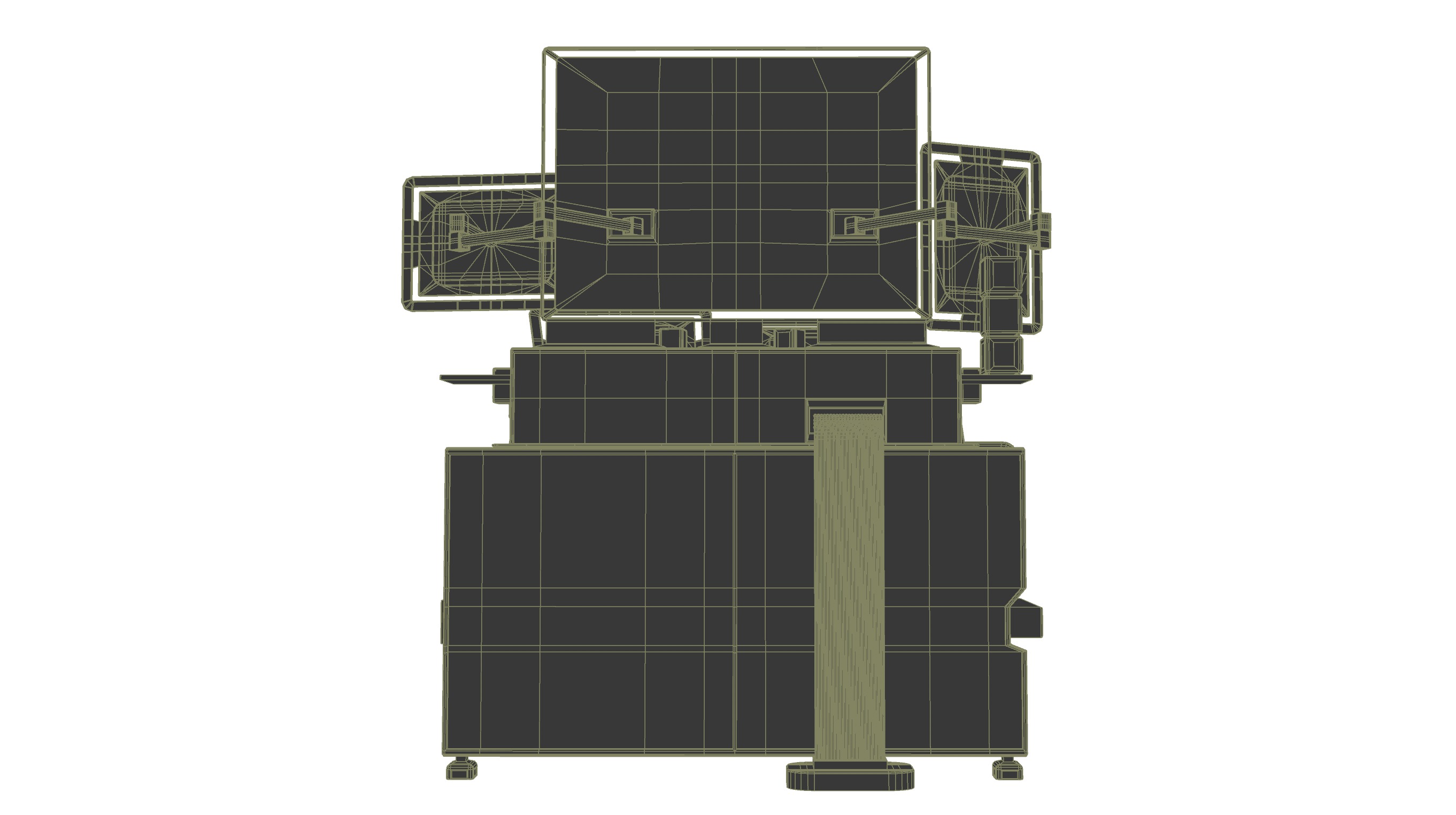 Cyberpunk rusty table Low-poly 3D model_15