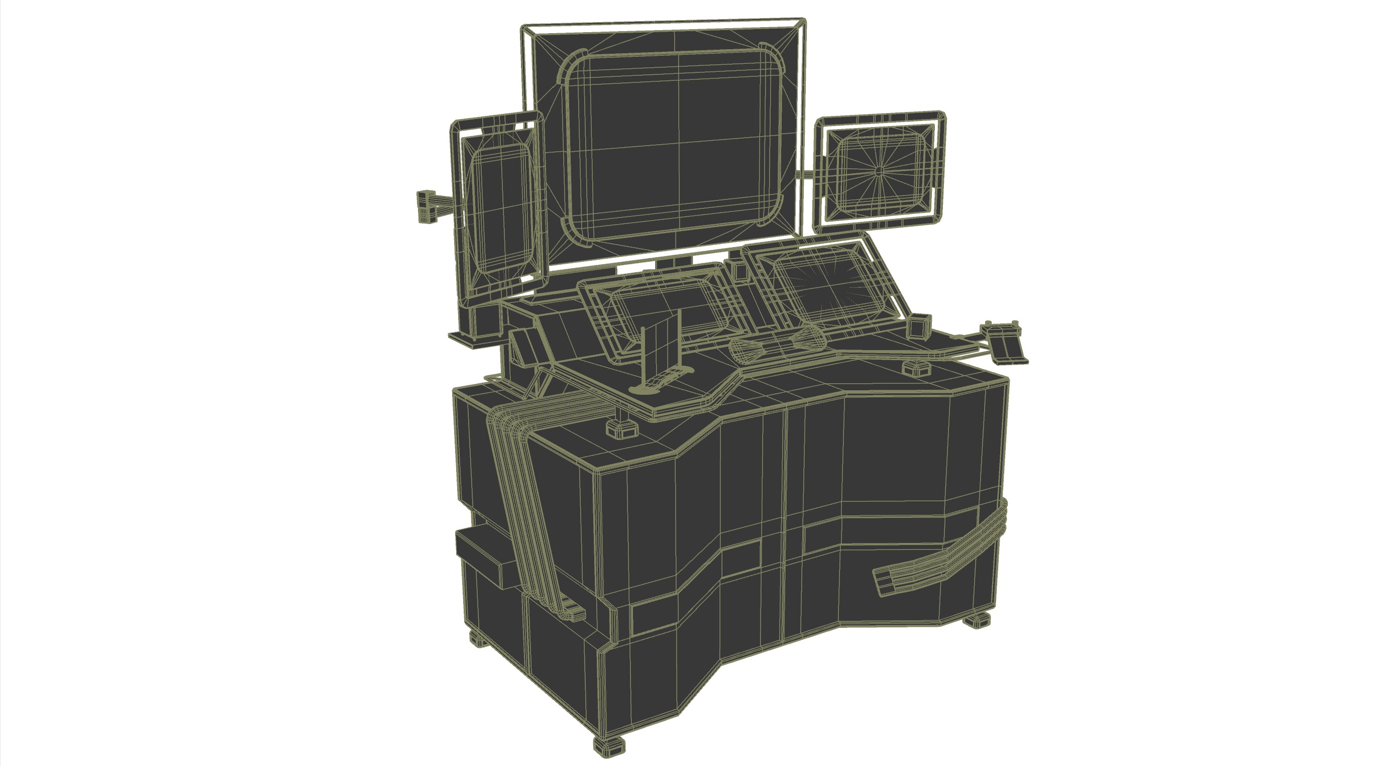 Cyberpunk rusty table Low-poly 3D model_9