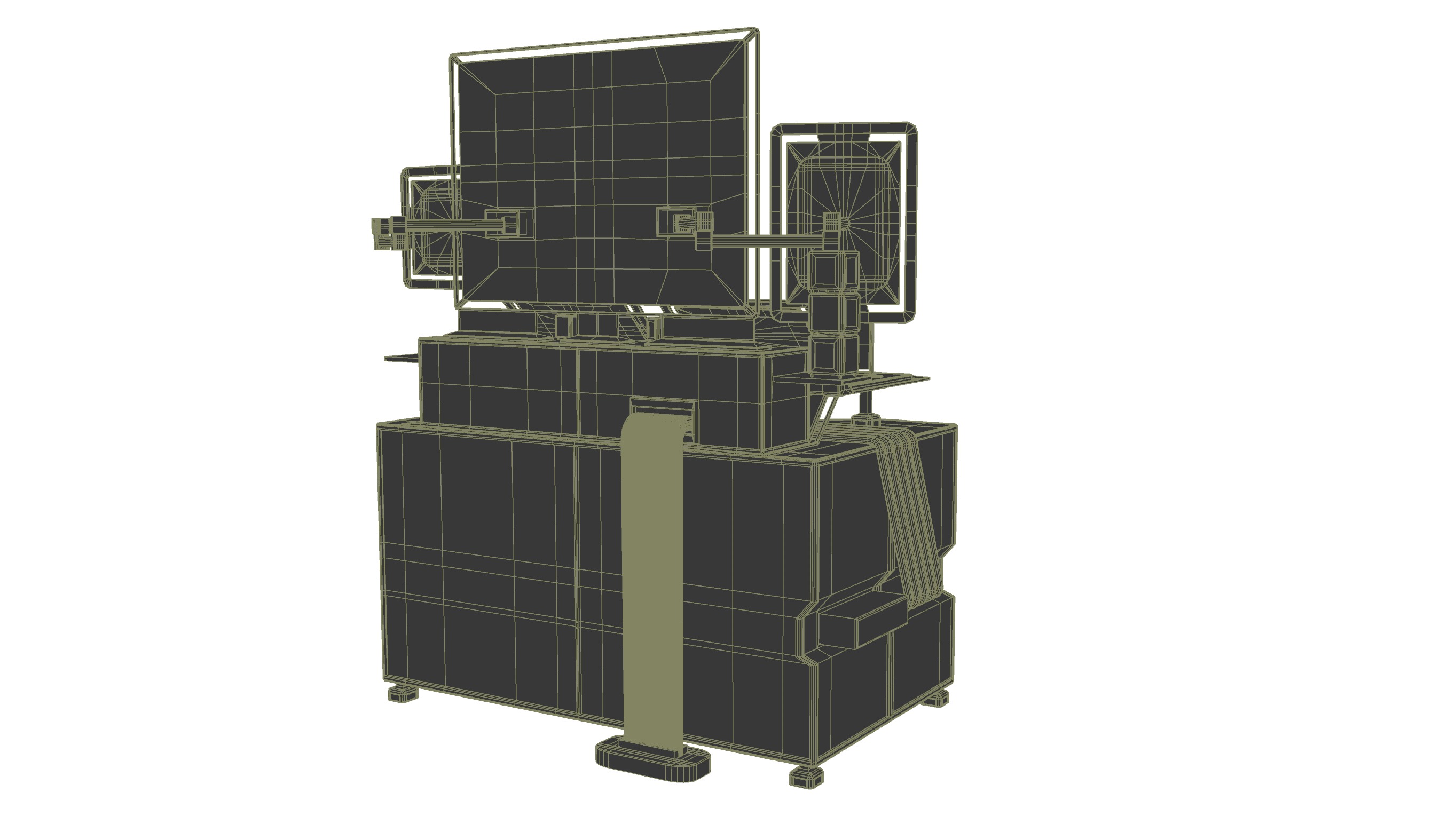 Cyberpunk rusty table Low-poly 3D model_24