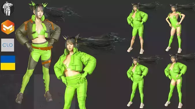 Cyberpunk Cute Girl SET