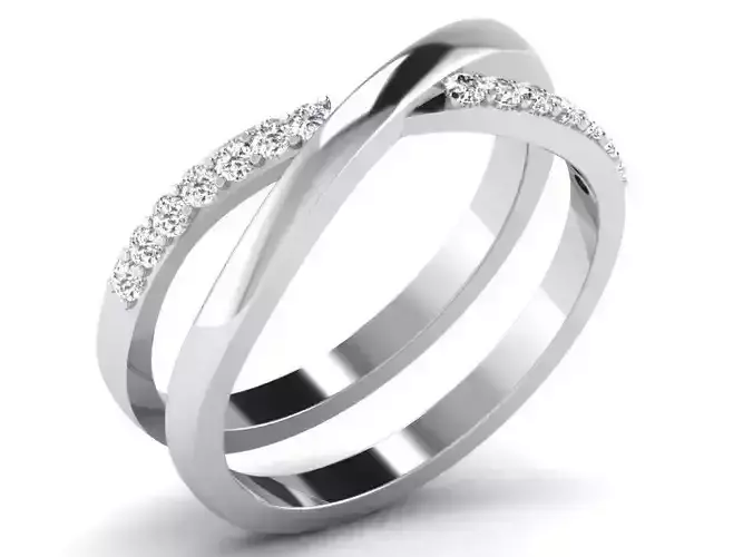 WHITE GOLD TWIST RING DR-6510