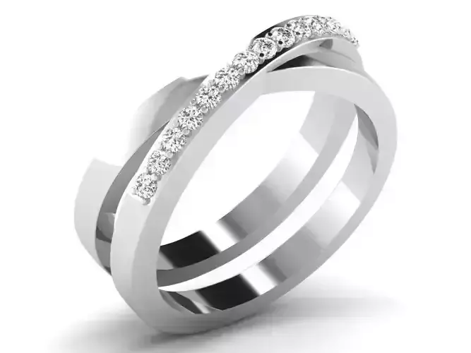 WHITE GOLD TWIST RING DR-6511