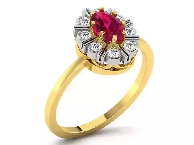 Light Weight Yellow Gold Diamond Ring DR-6526
