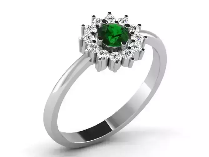 Light Weight White Gold Diamond Ring DR-6527 3D print model
