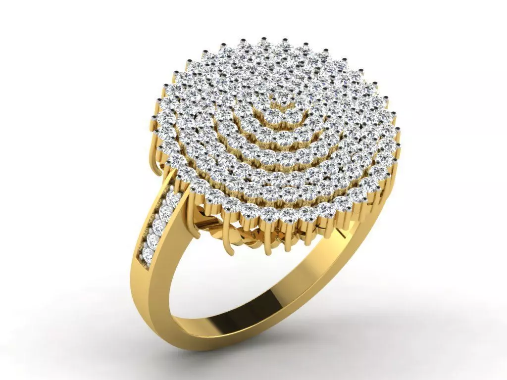 Yellow Gold Diamond Ring DR-6533 3D print model