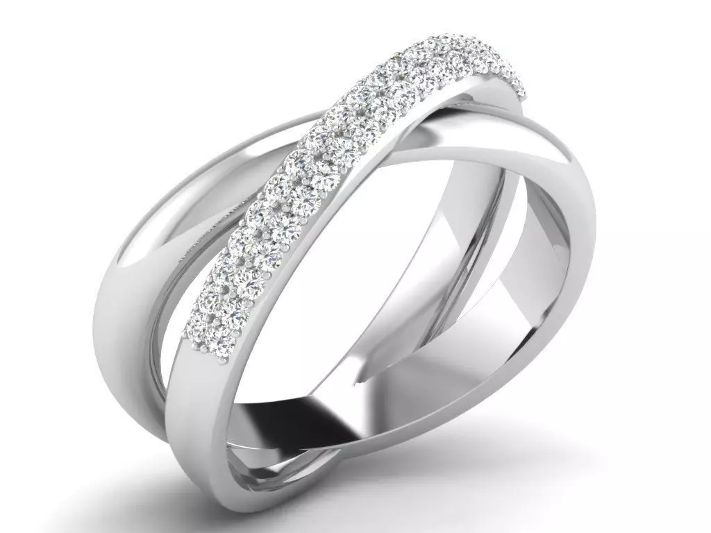 WHITE GOLD TWIST RING-DR-6548 3D print model