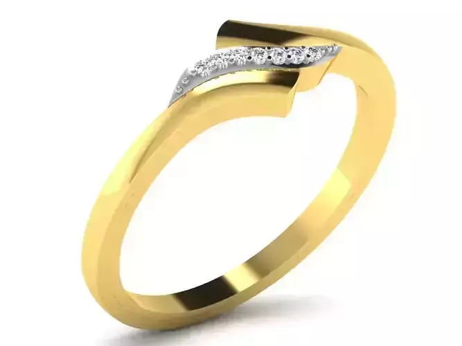 Light Weight Yellow Gold Diamond Ring DR-6549 3D print model