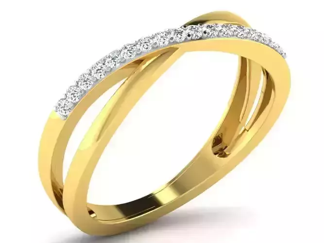 Light Weight Yellow Gold Diamond Ring DR-6550