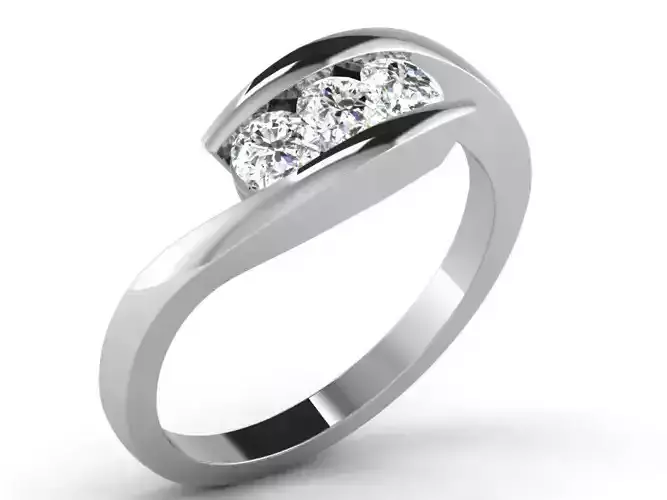 Light Weight White Gold Diamond Ring DR-6557