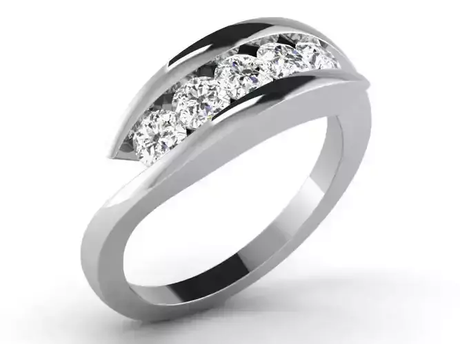 Light Weight White Gold Diamond Ring DR-6558
