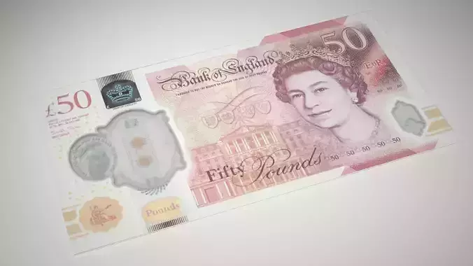  New Fifty Pound Note Low-poly 3D model