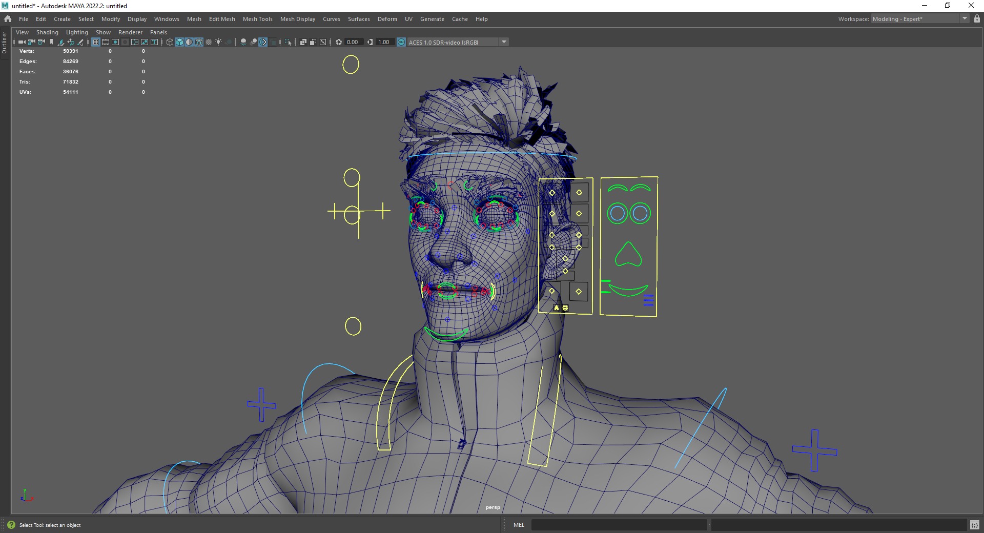 Stylized Man in blue winter jacket Low-poly 3D model_25