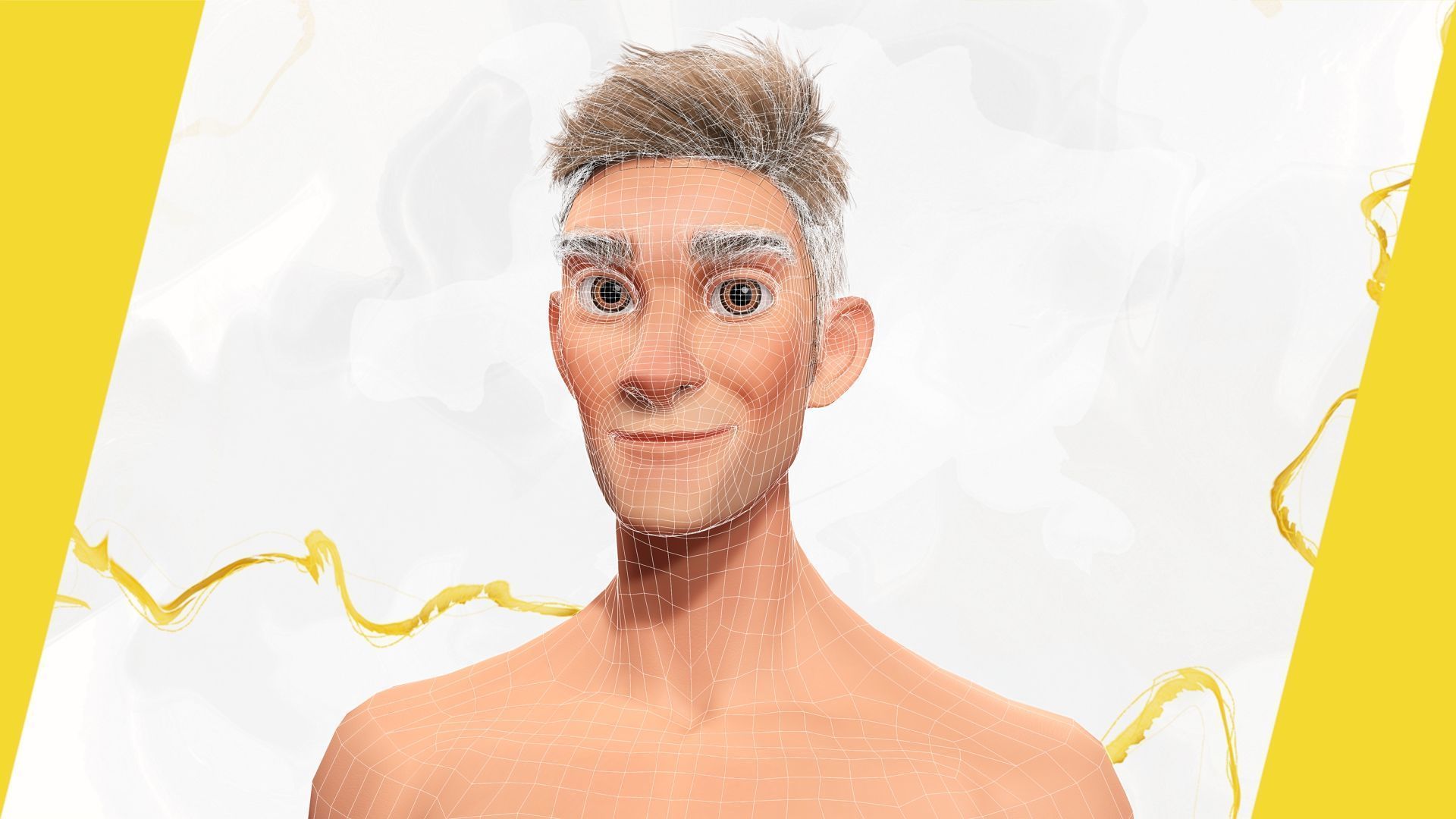 Stylized Man in blue winter jacket Low-poly 3D model_6