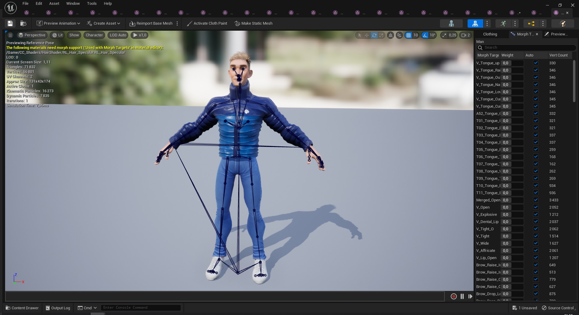 Stylized Man in blue winter jacket Low-poly 3D model_28