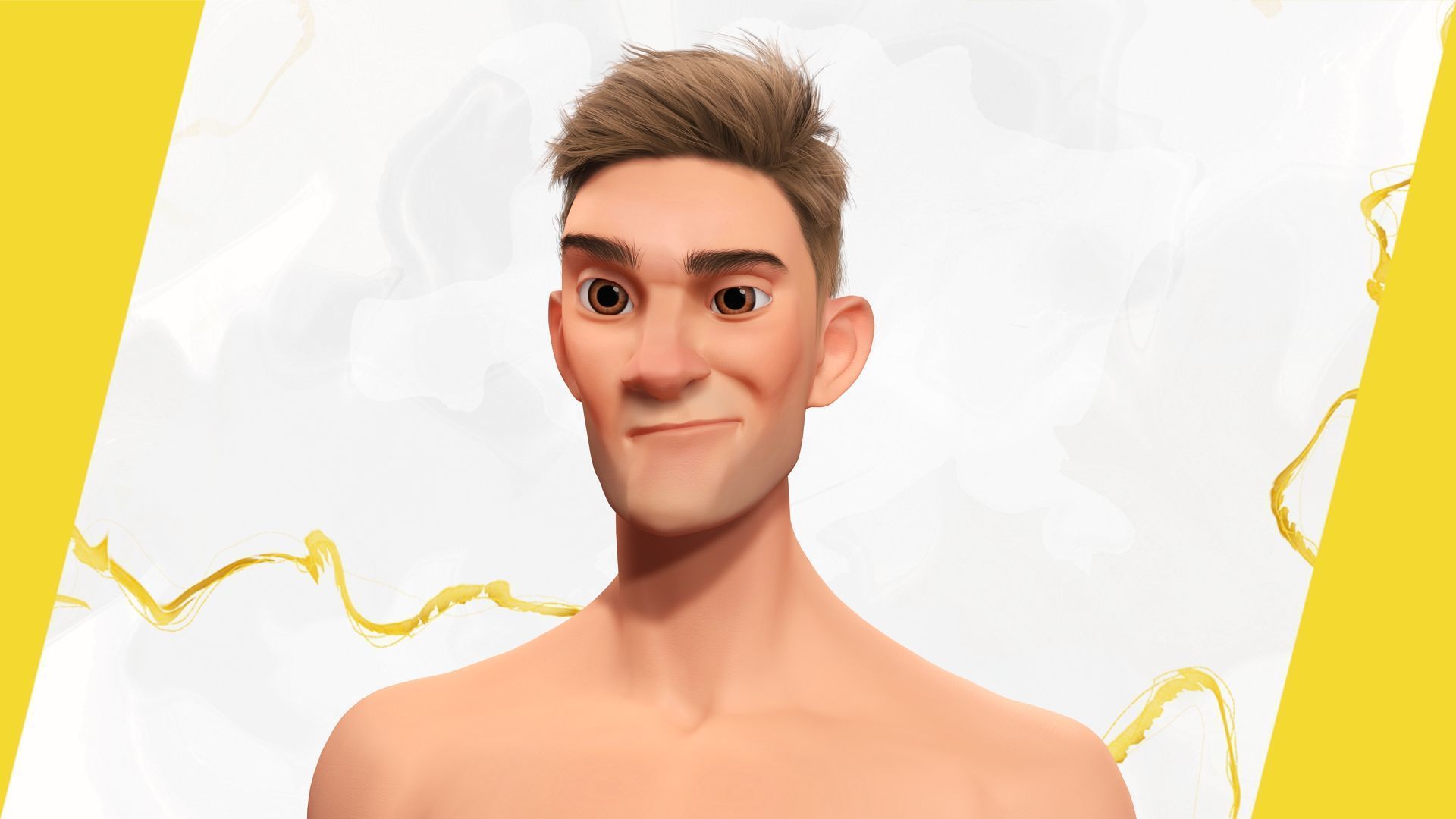 Stylized Man in blue winter jacket Low-poly 3D model_17