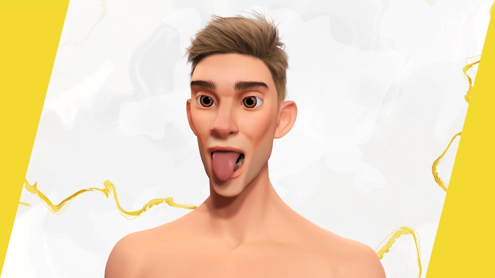 Stylized Man in blue winter jacket Low-poly 3D model_9