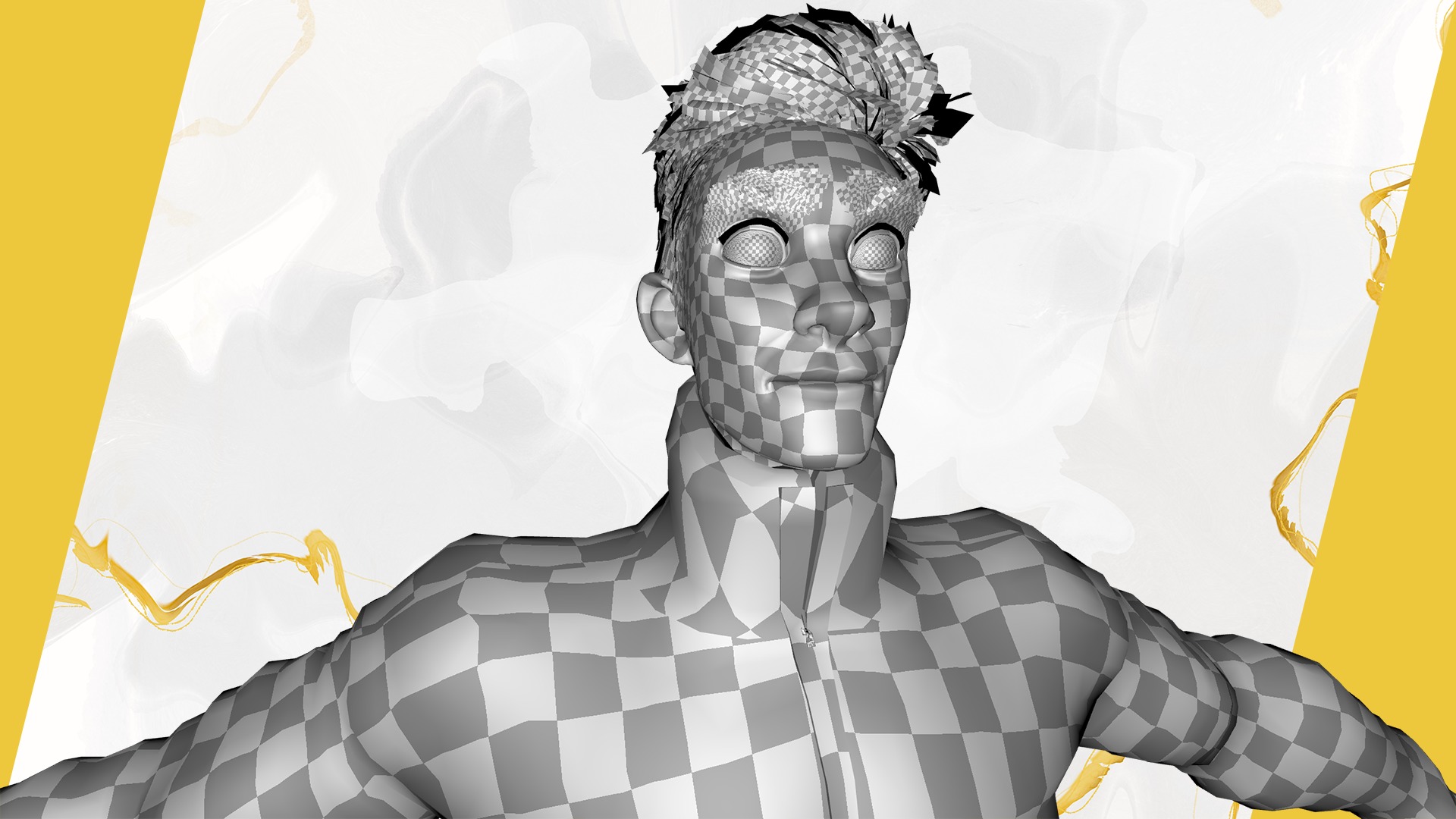 Stylized Man in blue winter jacket Low-poly 3D model_30