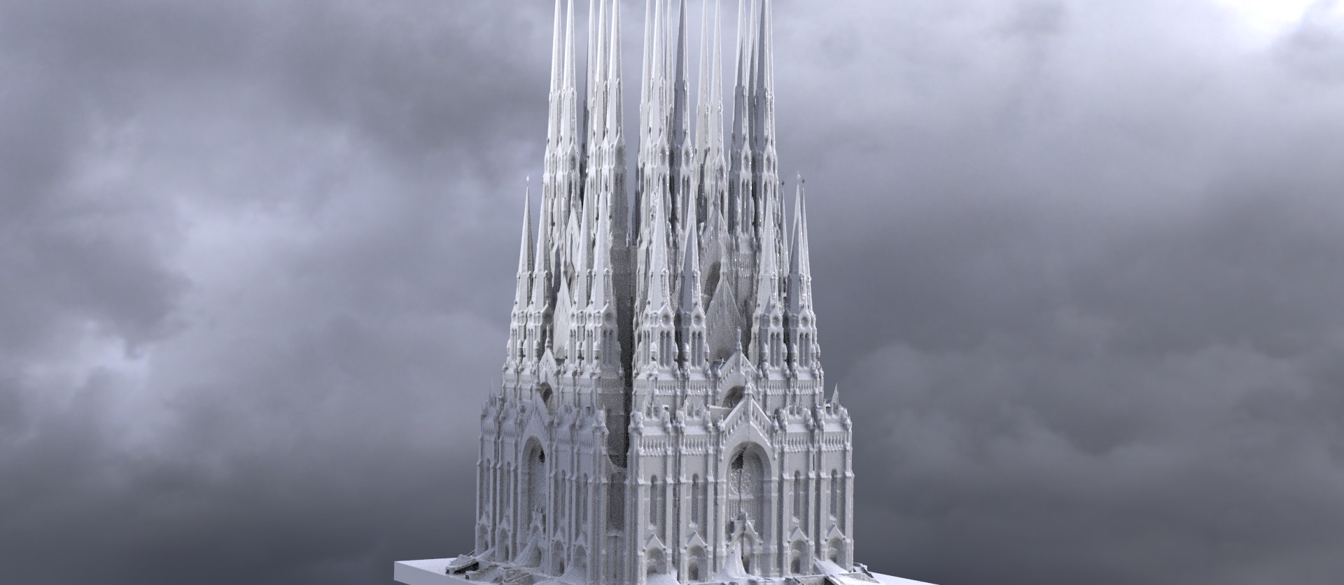 Fantasy Cathedral tall Turrets 3D print model_1