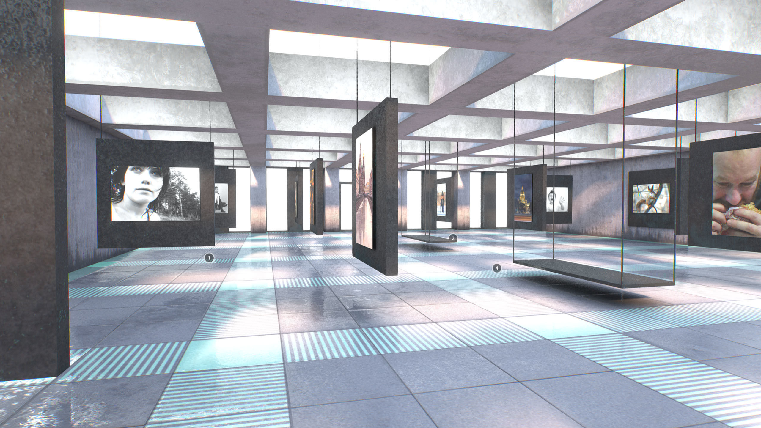 G0028 VR Art Gallery Quad 2020 Low-poly 3D model_6