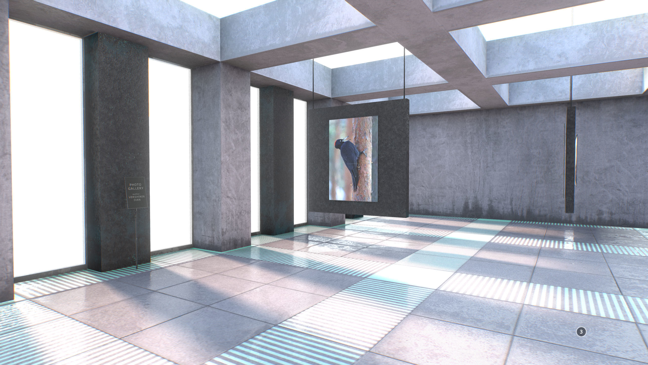 G0028 VR Art Gallery Quad 2020 Low-poly 3D model_4