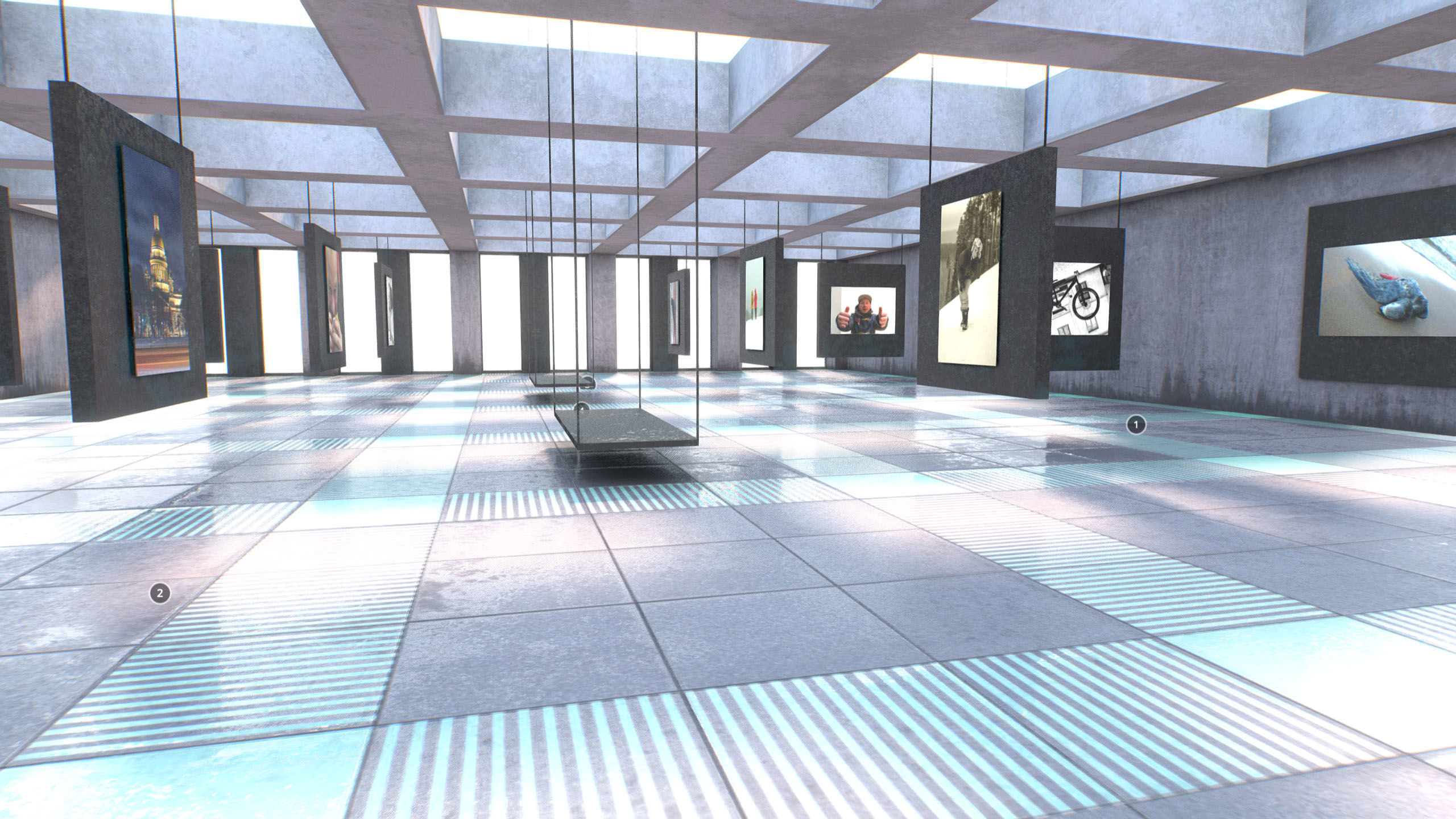 G0028 VR Art Gallery Quad 2020 Low-poly 3D model_3