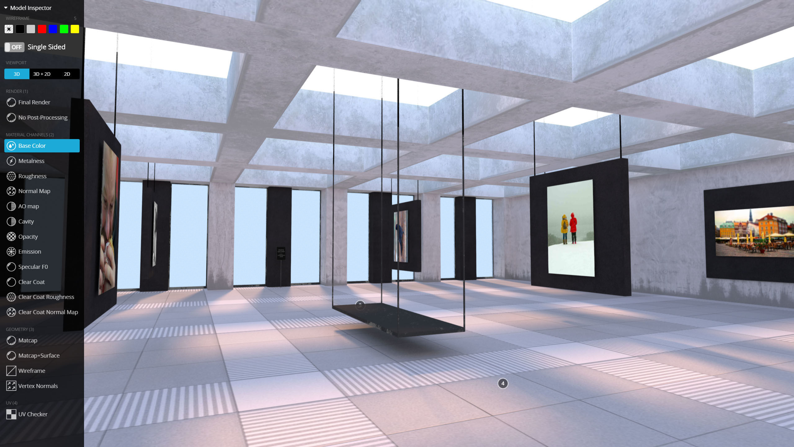 G0028 VR Art Gallery Quad 2020 Low-poly 3D model_10