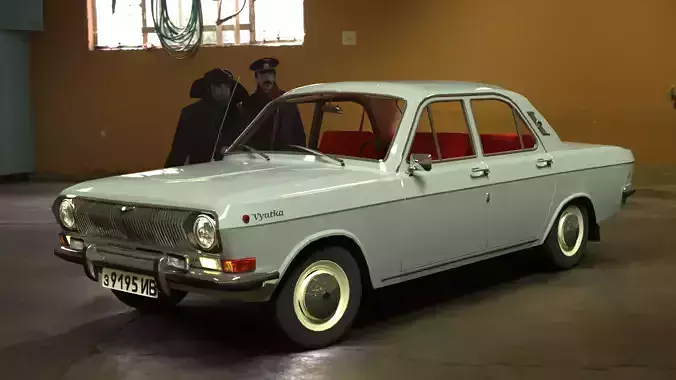 Gaz Volga 24 and 2402 Low-poly 3D model