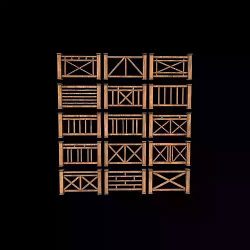 wooden fence 3D model