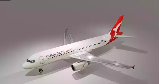 Qantaslink Airbus a320-232 low poly 3d model Low-poly 3D model