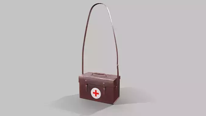 Military First Aid Kit Bag  Low-poly 3D model