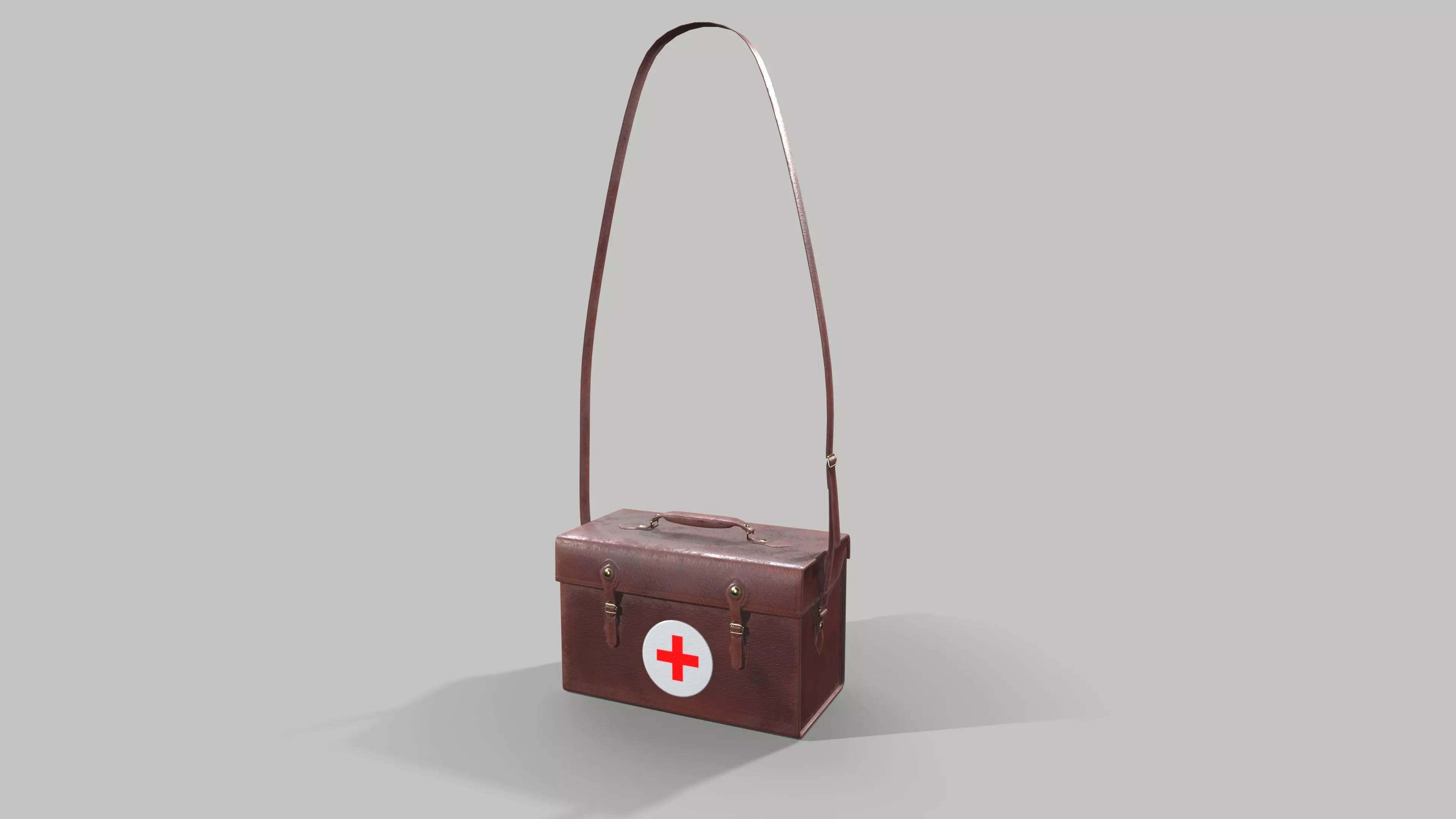 Military First Aid Kit Bag  Low-poly 3D model_0