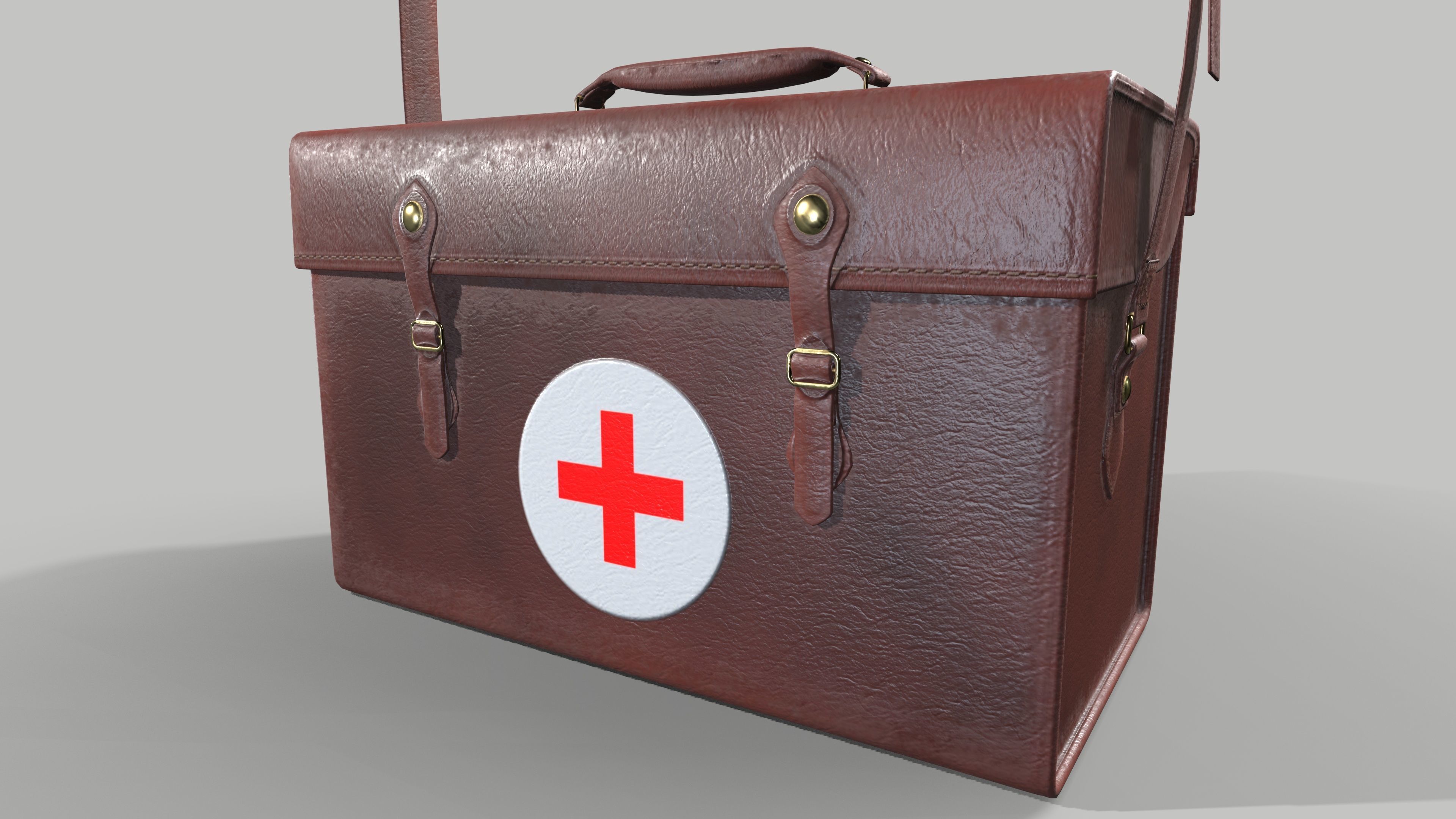 Military First Aid Kit Bag  Low-poly 3D model_4