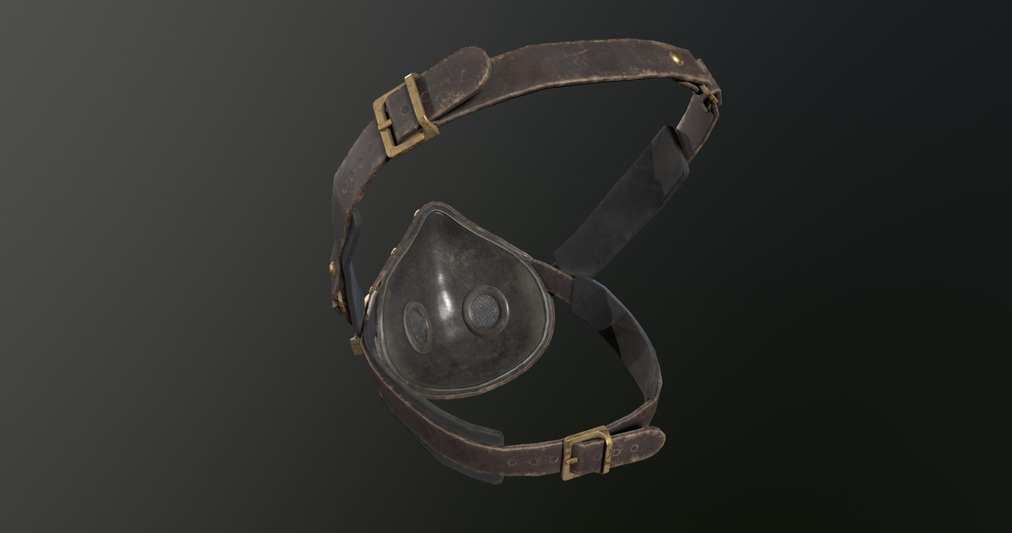 Steampunk mask set - game ready Low-poly 3D model_4