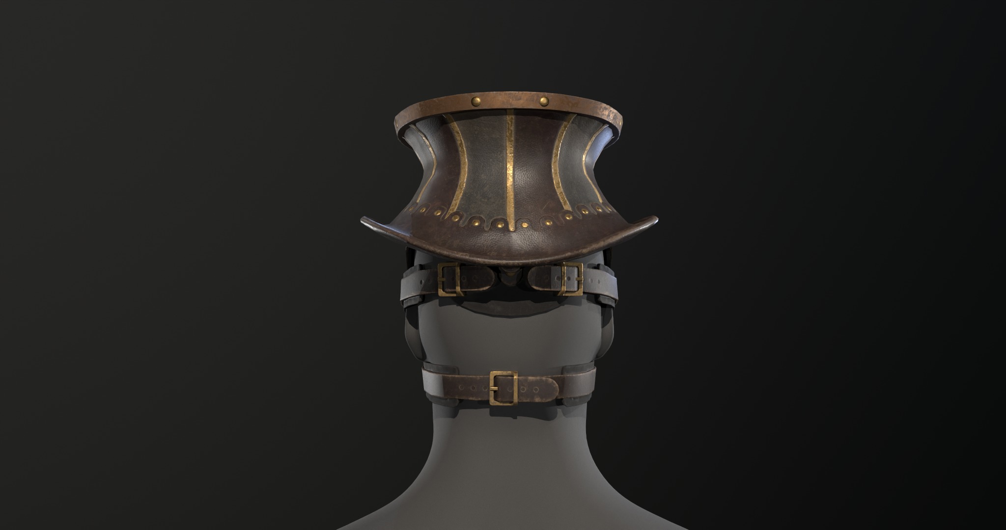Steampunk mask set - game ready Low-poly 3D model_2