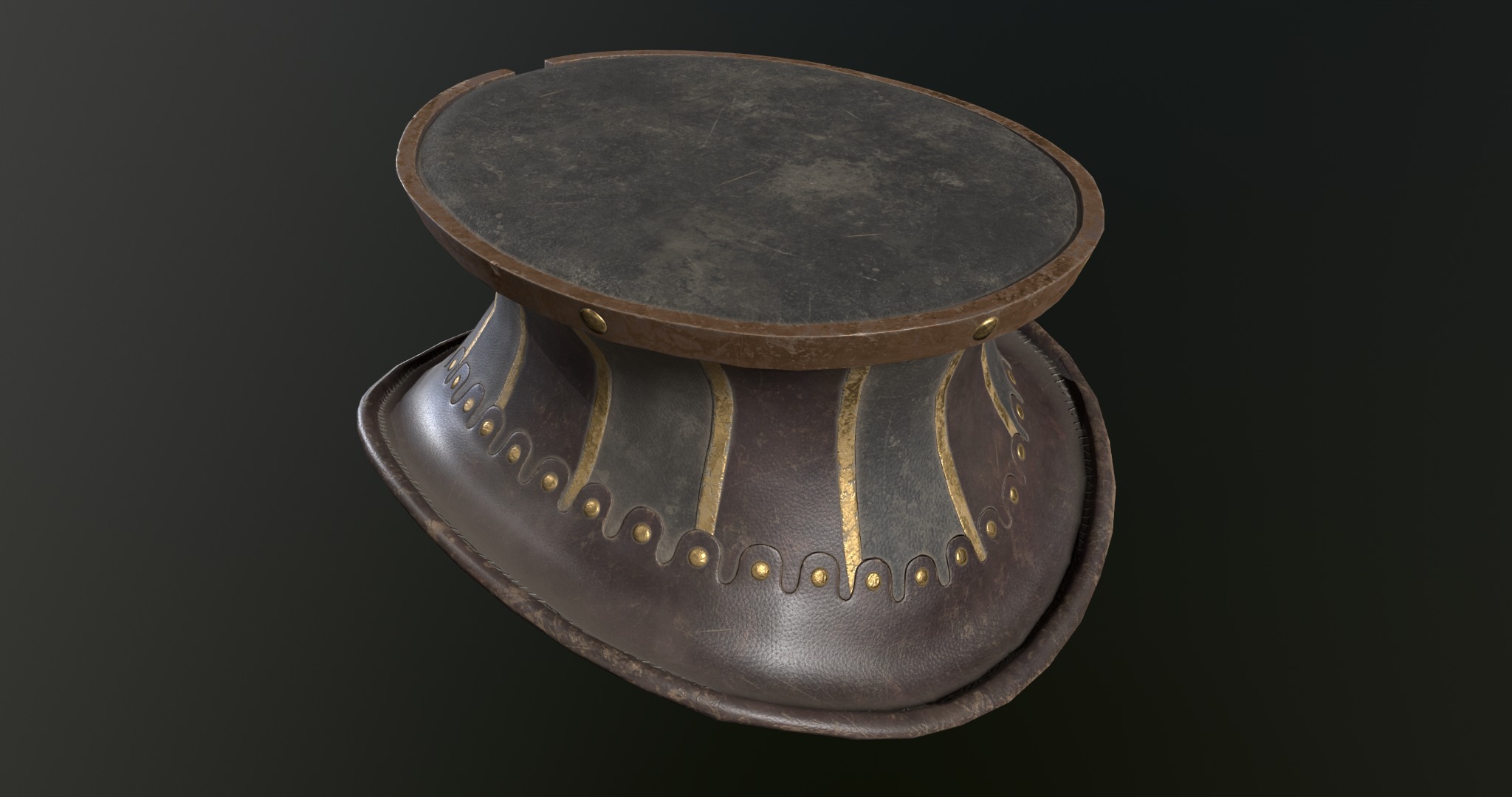 Steampunk mask set - game ready Low-poly 3D model_8