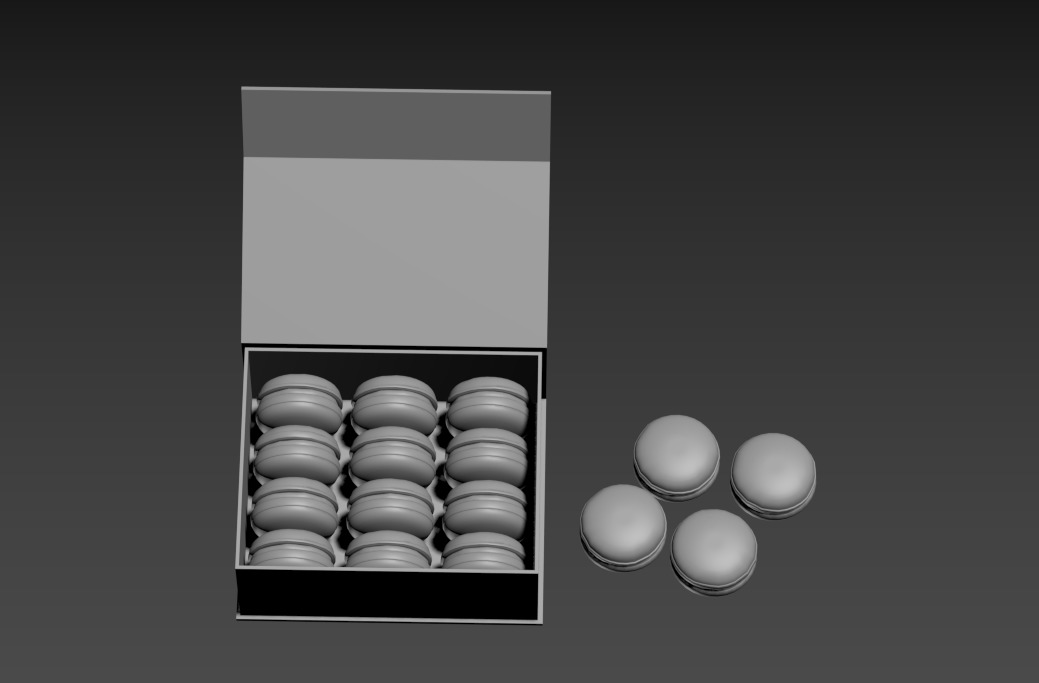 French Macarons Low-poly 3D model_12