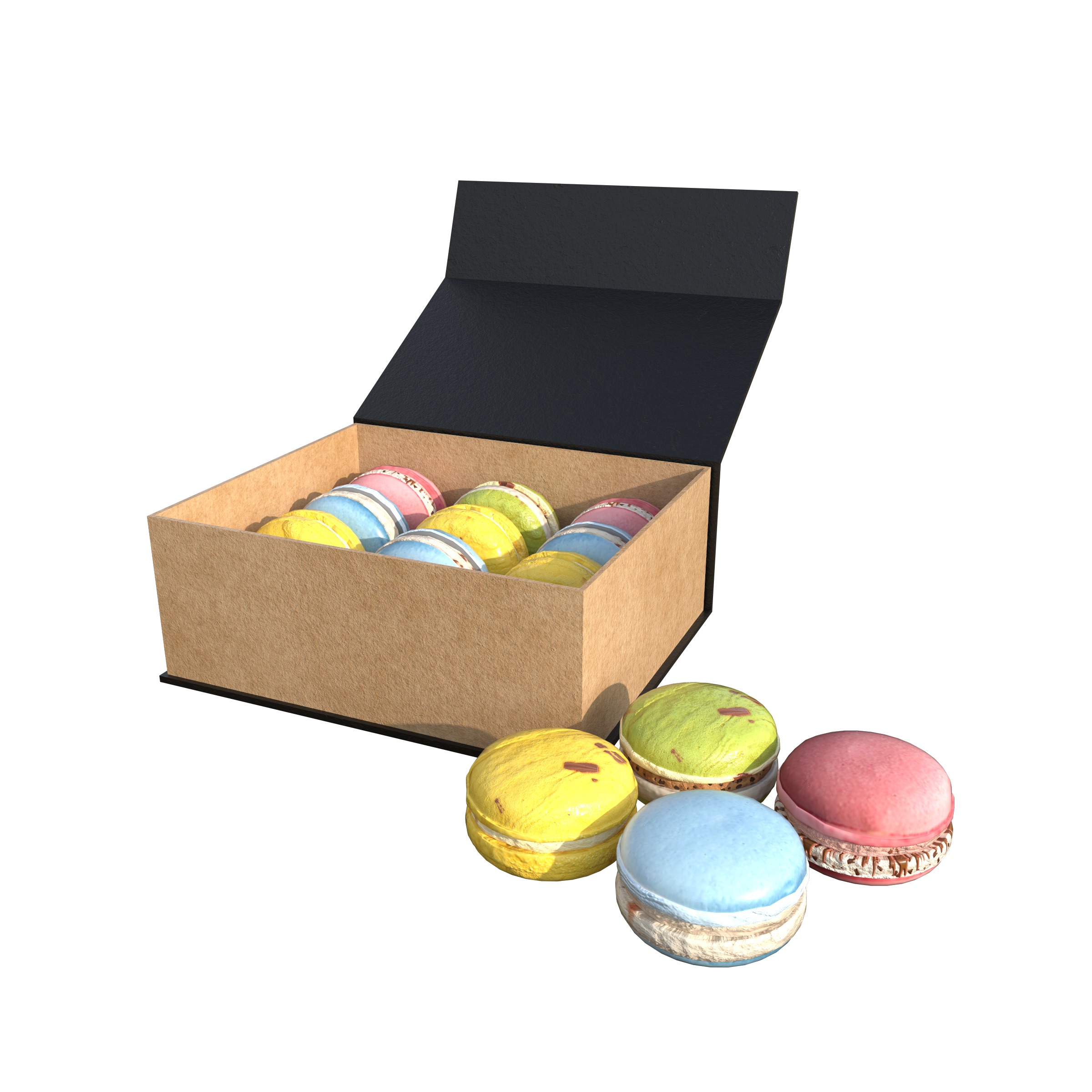 French Macarons Low-poly 3D model_8