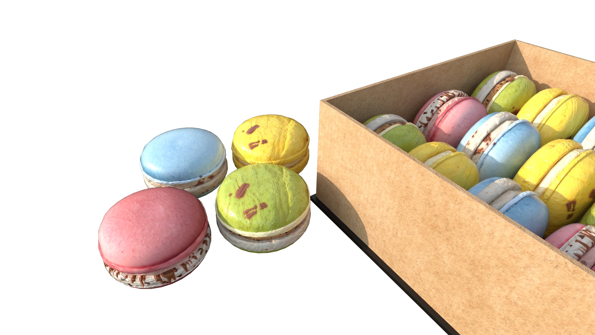 French Macarons Low-poly 3D model_10