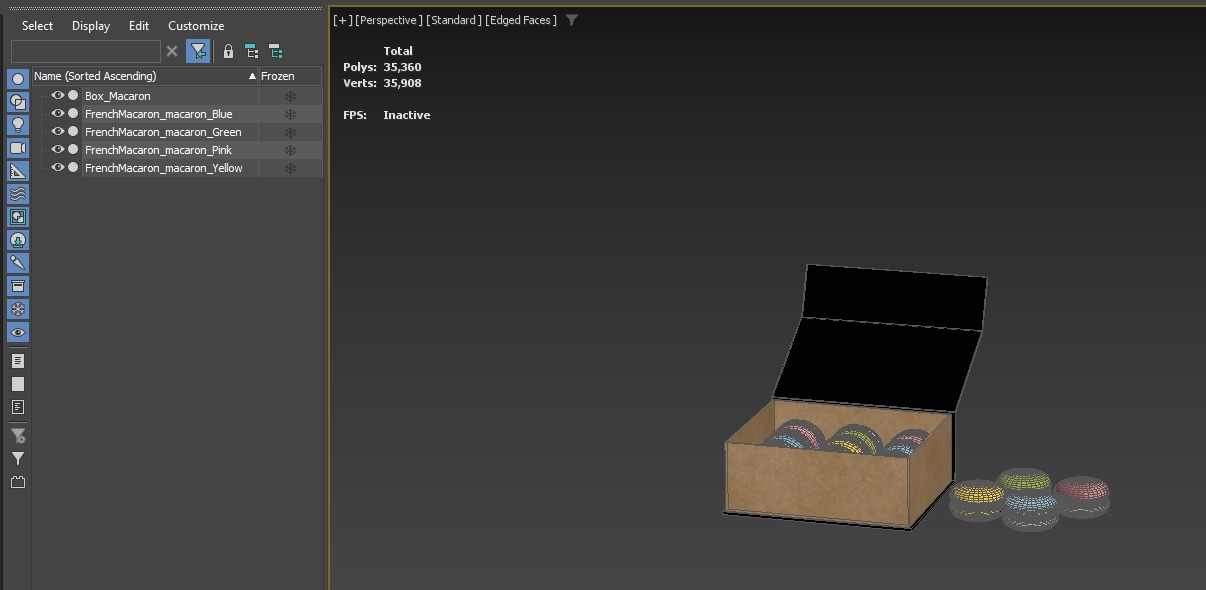 French Macarons Low-poly 3D model_17