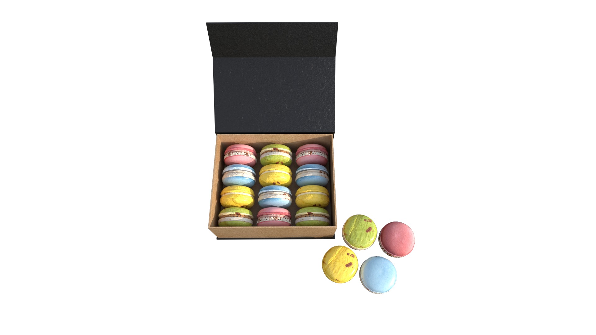 French Macarons Low-poly 3D model_7
