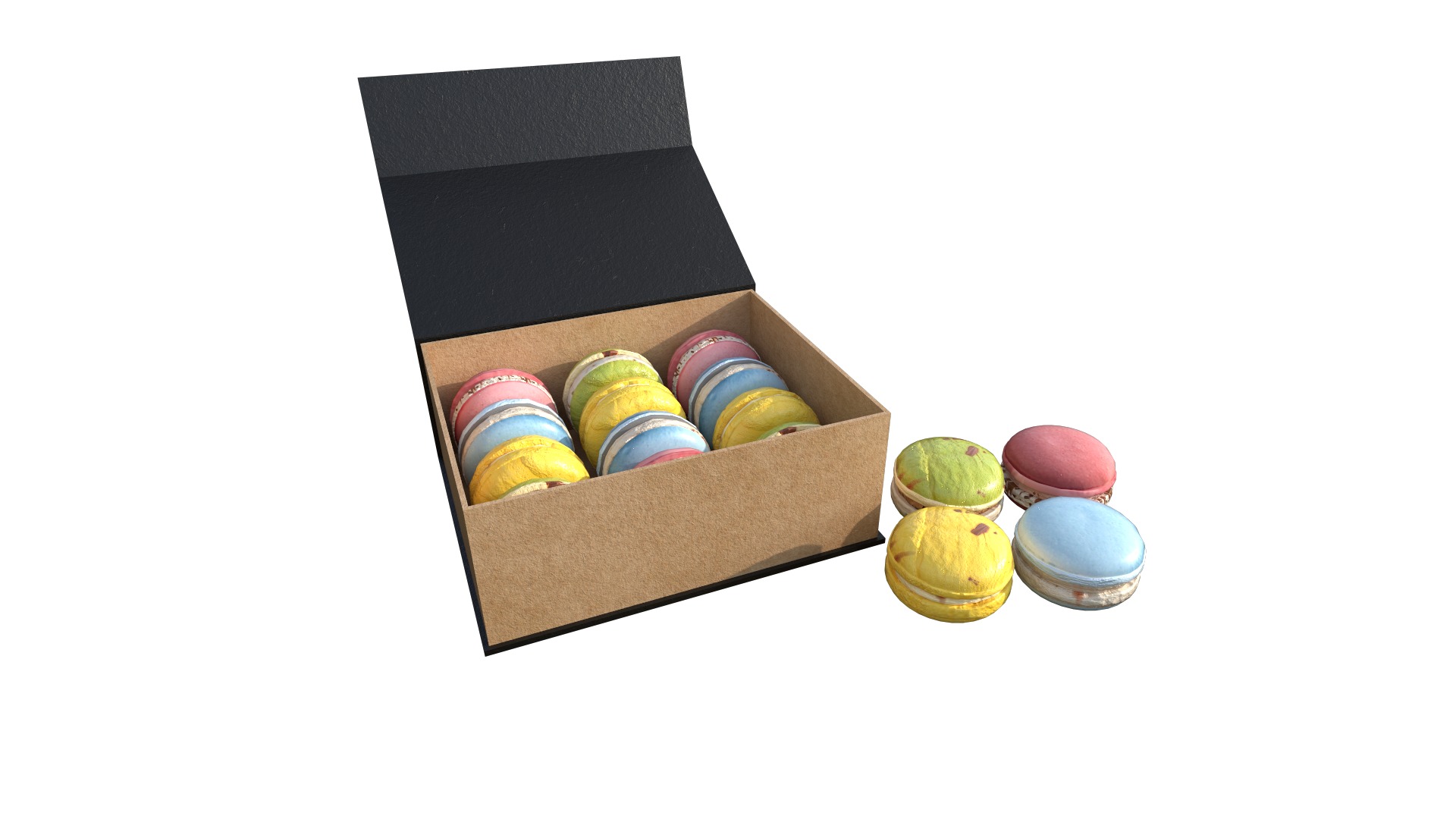 French Macarons Low-poly 3D model_11