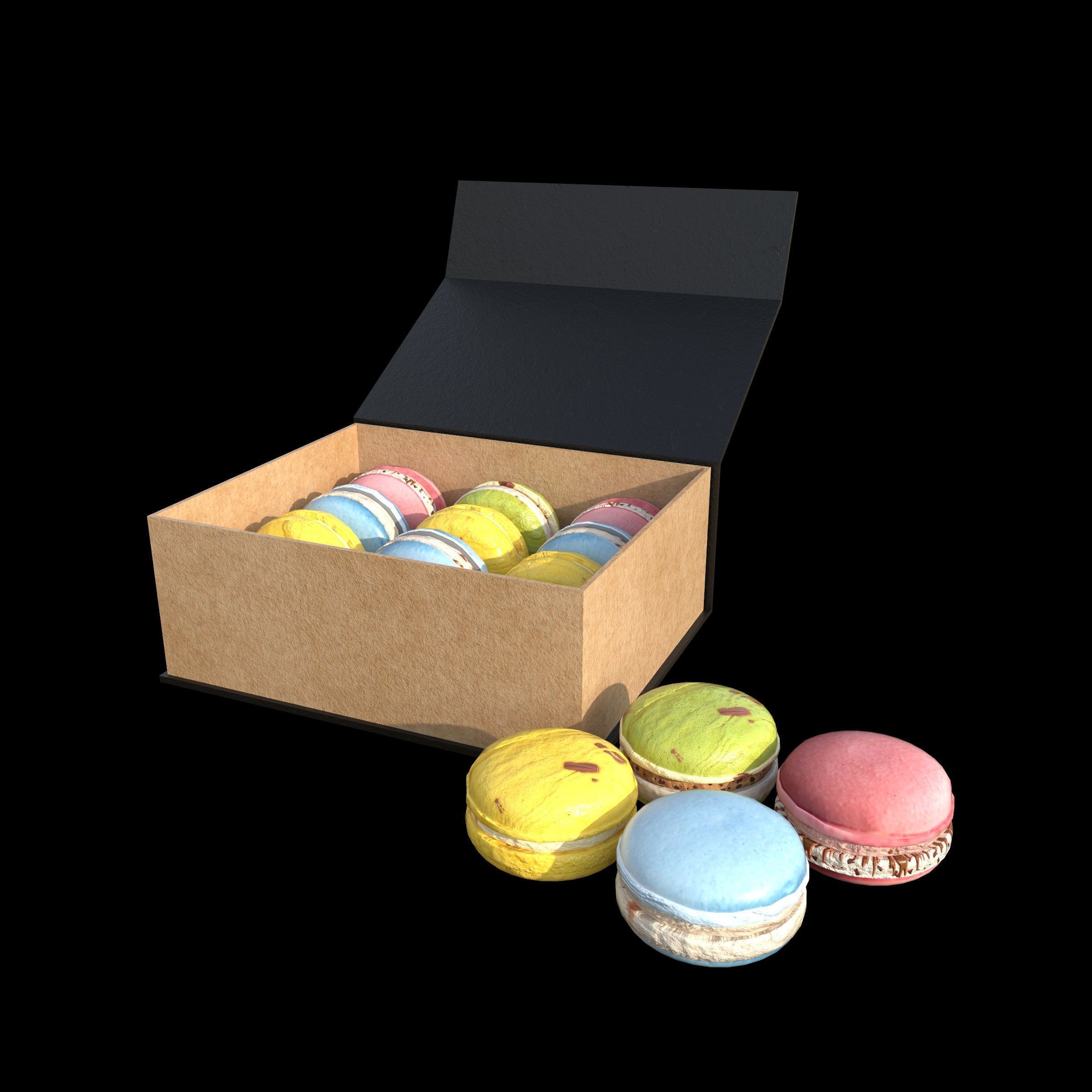 French Macarons Low-poly 3D model_6